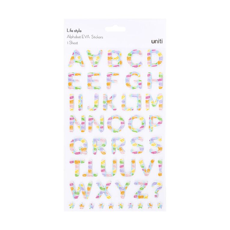 Uniti Life Style Alpha Stickers, , hi-res