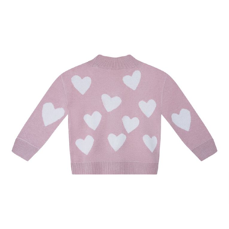 Young Original Babies' Jaquard Knitted Cardigan, Pink Mid, hi-res