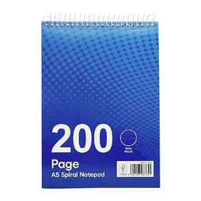 WS Notebook Spiral At Top Blue A5