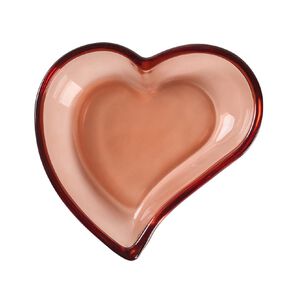 Living & Co Glass Heart Trinket Tray Red