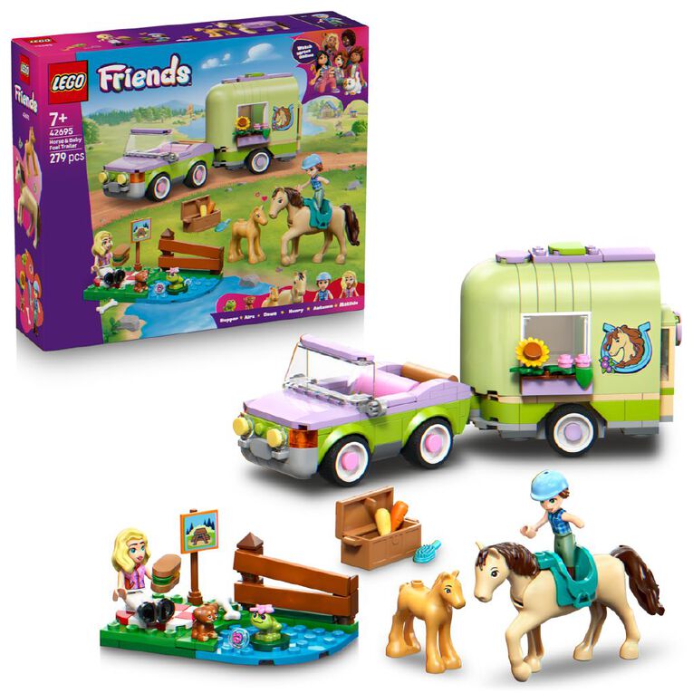 LEGO Friends Horse & Baby Foal Trailer 42695, , hi-res