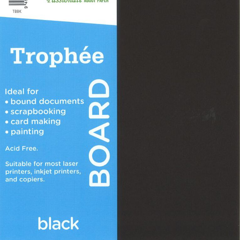Trophee Board 210gsm Black A4 12 Pack, , hi-res