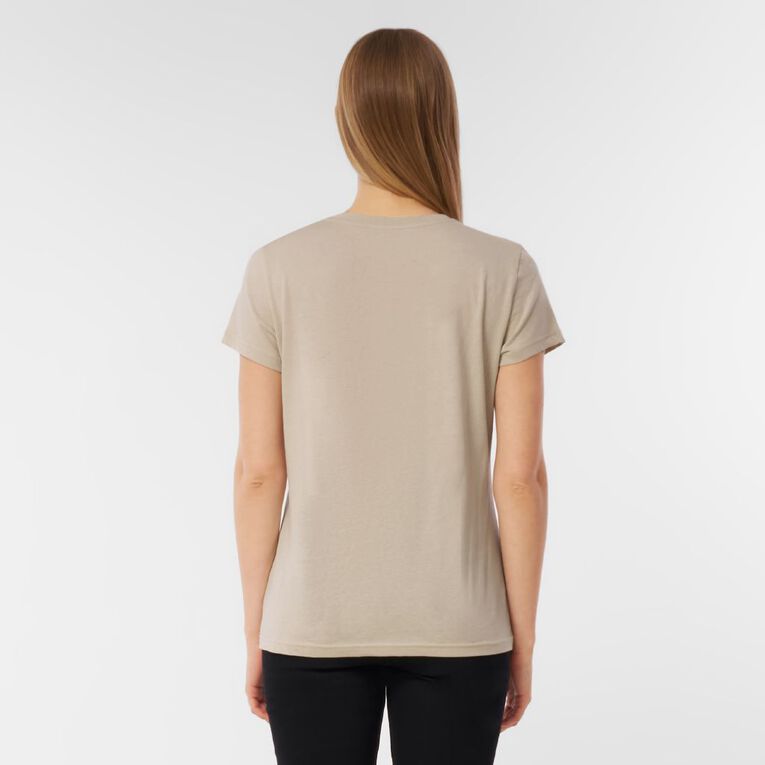 H&H Women's Essential Short Sleeve V-Neck Tee, Brown Light, hi-res