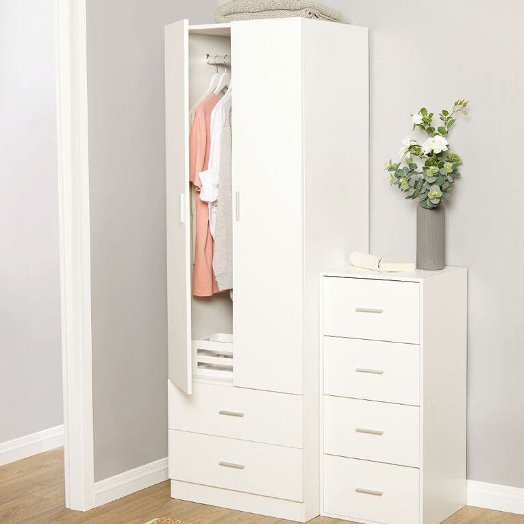 Living Co Wardrobe Cabinet 2 Door Drawers The Warehouse Co Wardrobe Cabinet 2 Door Drawers, Two Door Cabinet With Drawer
