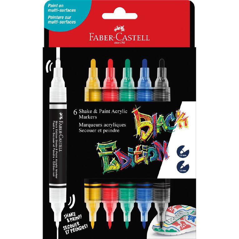 Faber-Castell BE Shake&Paint Acrylic Marker Classic Box of 6, , hi-res