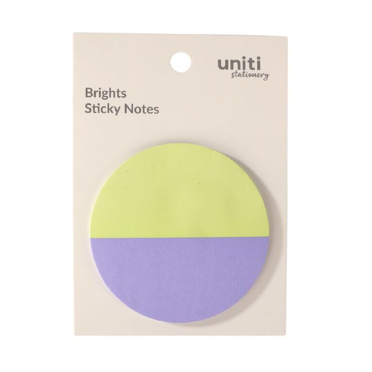 Uniti Stationery Brights Multi Coloured Circle Sticky Notes, , hi-res