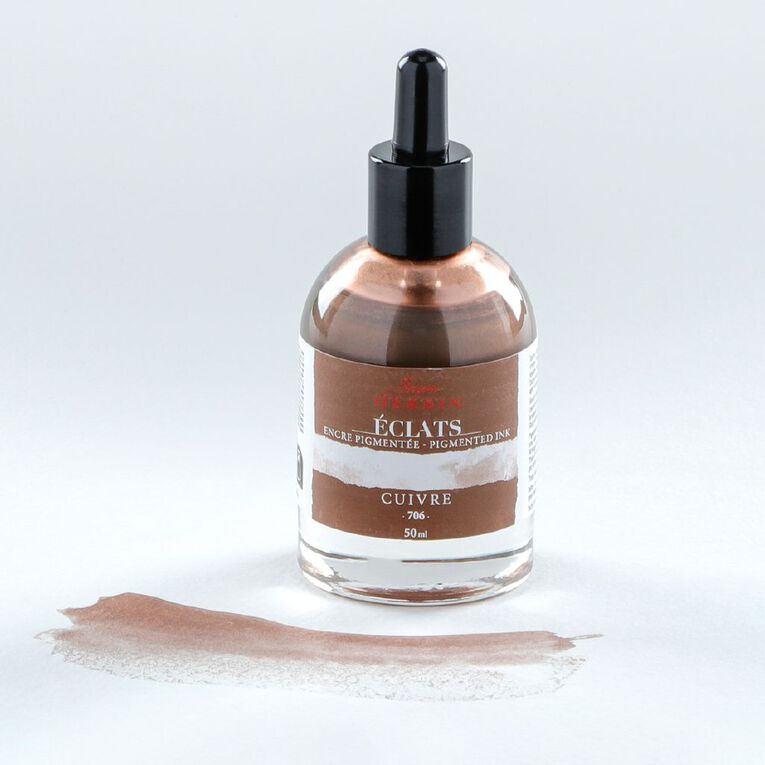Jacques Herbin Eclats Pigmented Ink Copper 50ml, , hi-res