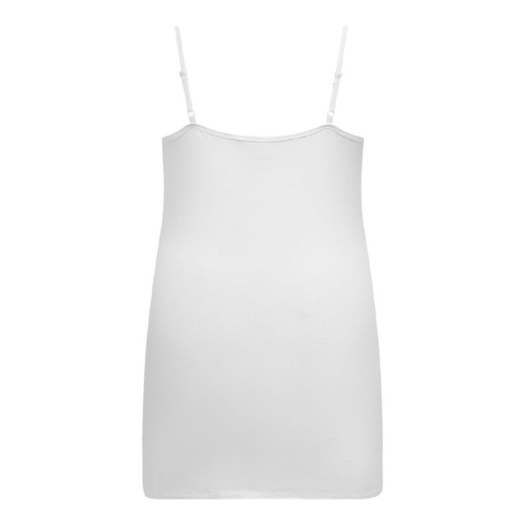 H&H Curve Women's Long Line Cami, White, hi-res