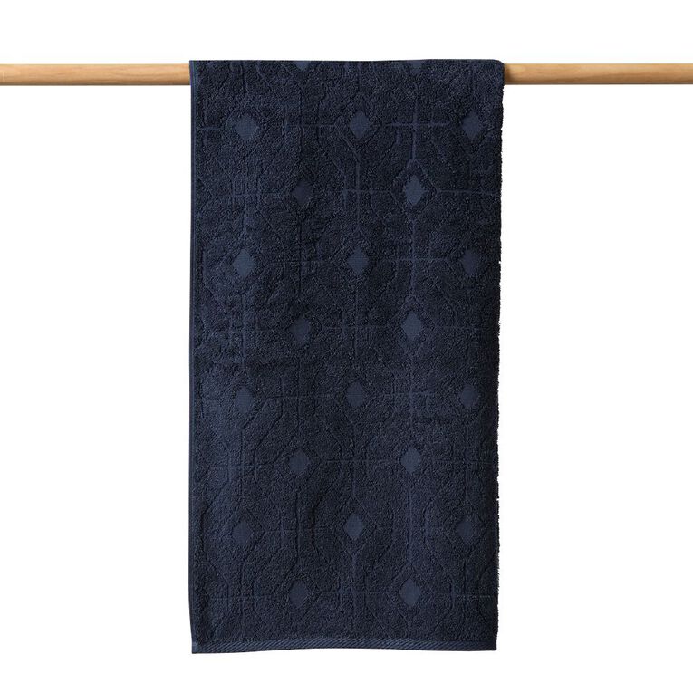 Living & Co Towel Bundle Diamond Navy One Size, , hi-res
