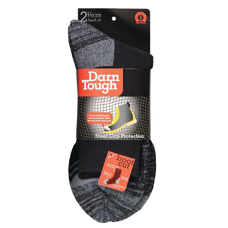 Darn Tough Men's Steelcap Boot Socks 2 Pack, Black, hi-res