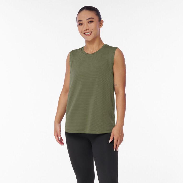 Active Intent Women's Panel Tank, Green Dark, hi-res