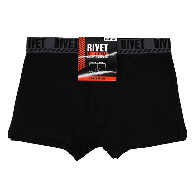 Rivet Men's Trunks 4 Pack, Black S24 SAPPHI, hi-res