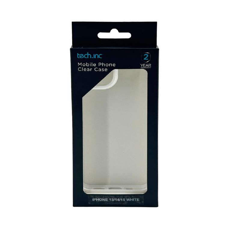 Tech.Inc Clear Phone Case For iPhone 13/14/15 TI0059WH White, , hi-res