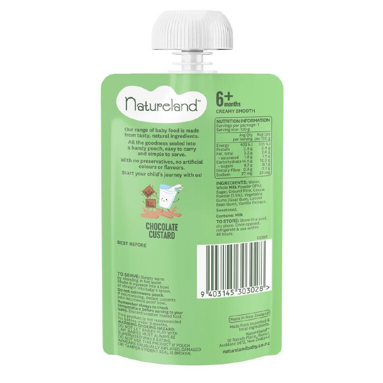 Natureland Chocolate Custard 120g, , hi-res