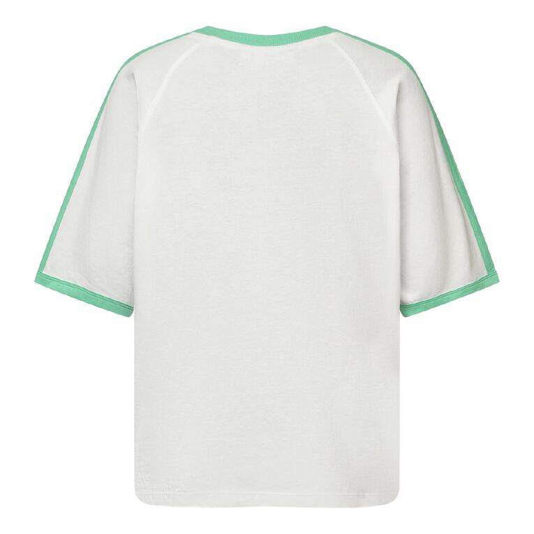 Glenn Jones Women's Ringer Tee, White, hi-res