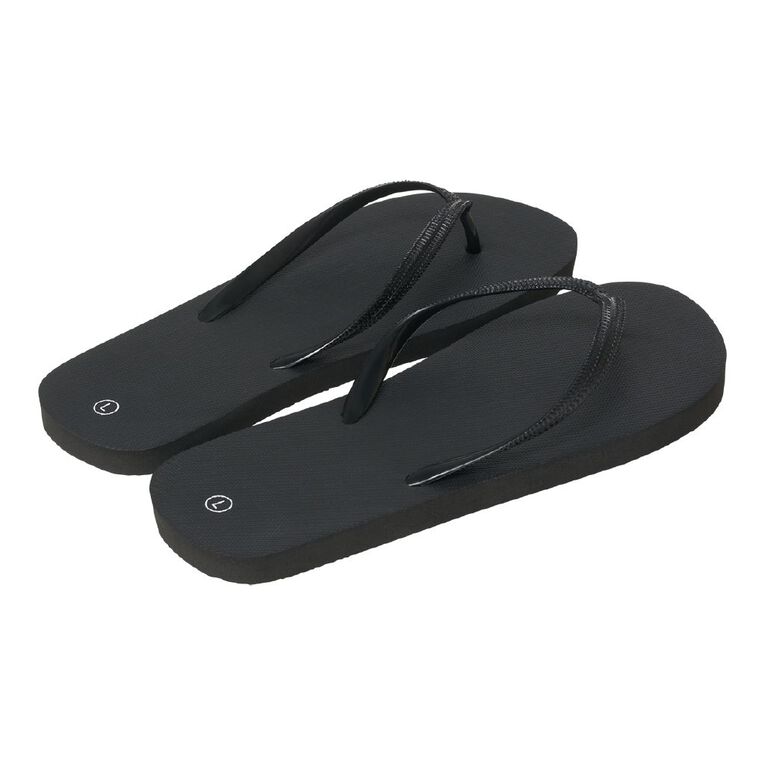 H&H H&H Women's Recycled Plain Jandals, Black, hi-res