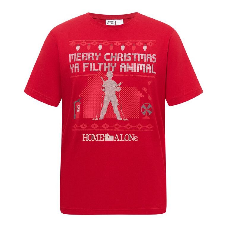 Disney Men's Home Alone Tee, Red Mid, hi-res
