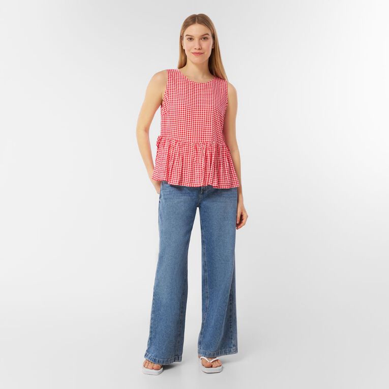 H&H Women's Side Tie Tank, Red, hi-res