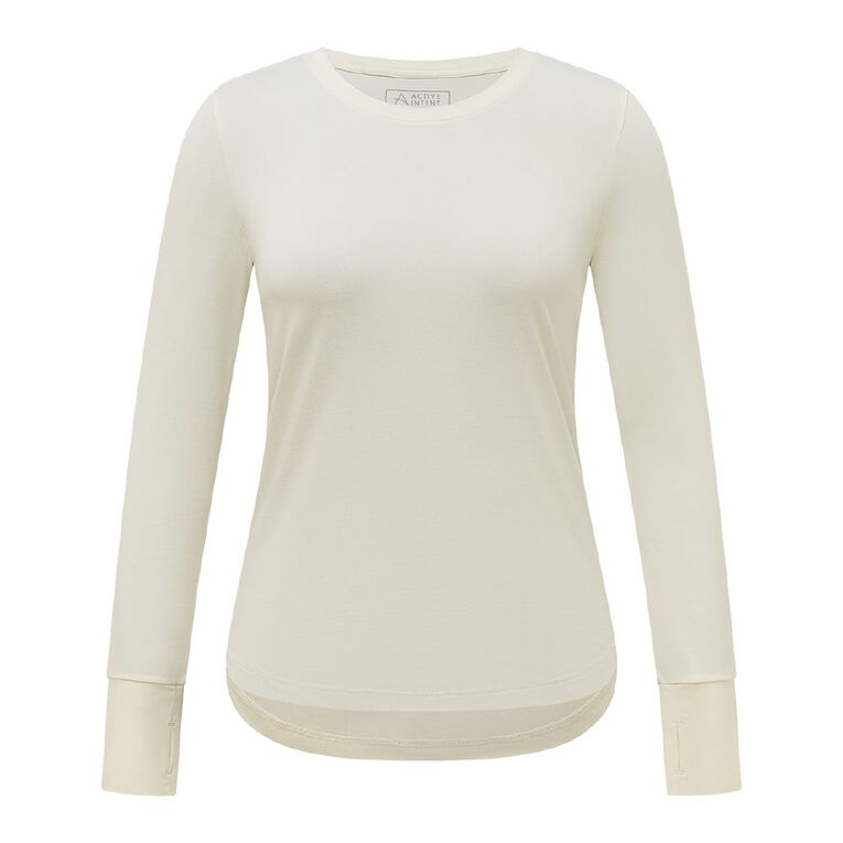 Active Intent Women's Active Longsleeve Tee, White, hi-res