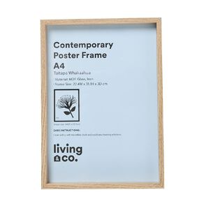 Living & Co Contemporary Poster Frame Natural A4