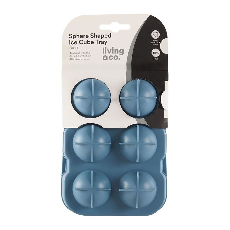Living & Co Sphere Ice Cube Tray Blue, , hi-res