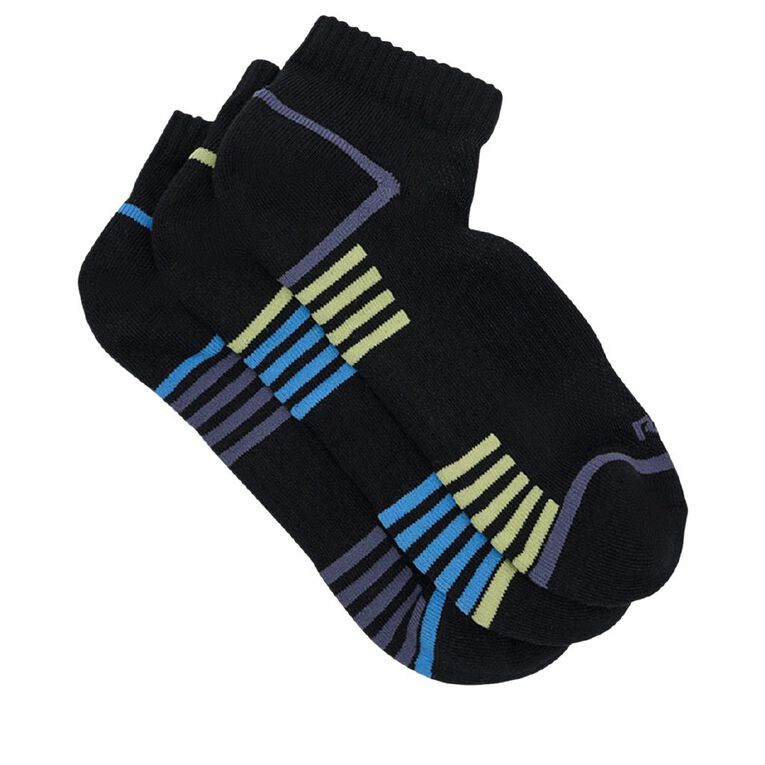 Rio Men's Active Low Cut Socks 3 Pack, Black, hi-res