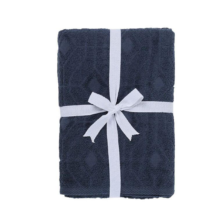 Living & Co Towel Bundle Diamond Navy One Size, , hi-res