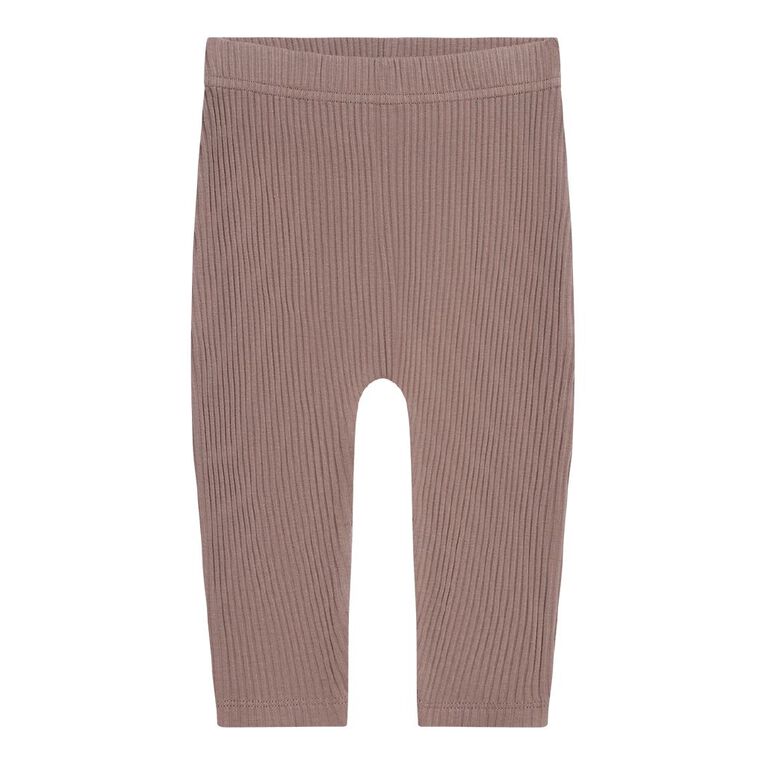Young Original Babies' Rib Leggings 3 Pack, Brown, hi-res