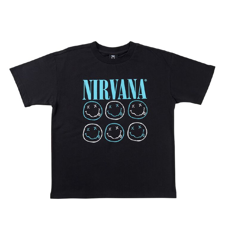 Nirvana Relaxed Short Sleeve Tee, Black, hi-res