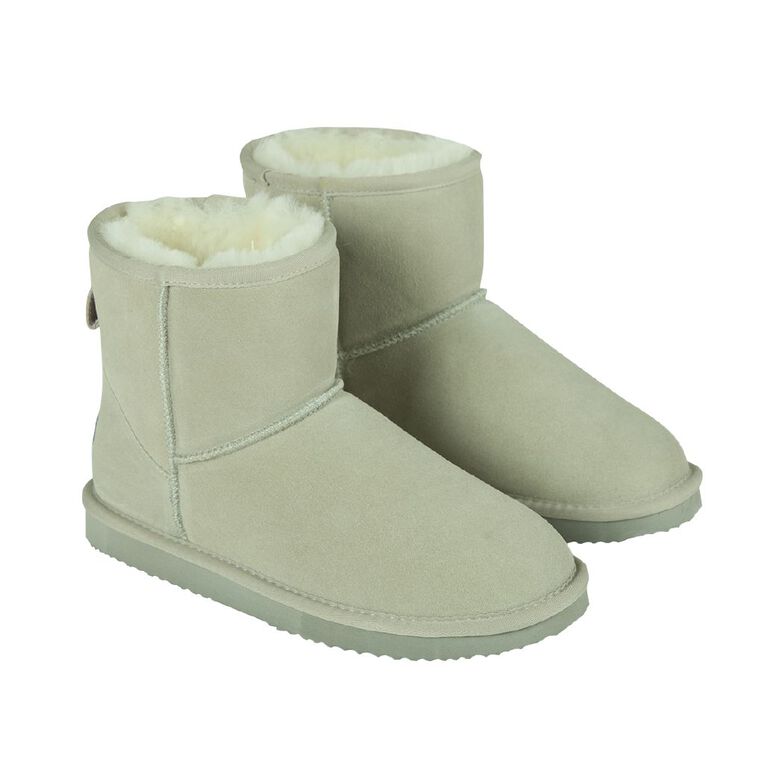 NEW ZEALAND SHEEPSKIN CO. Women's Sheepskin Lined Slipper Boots BOX, Grey Mid, hi-res