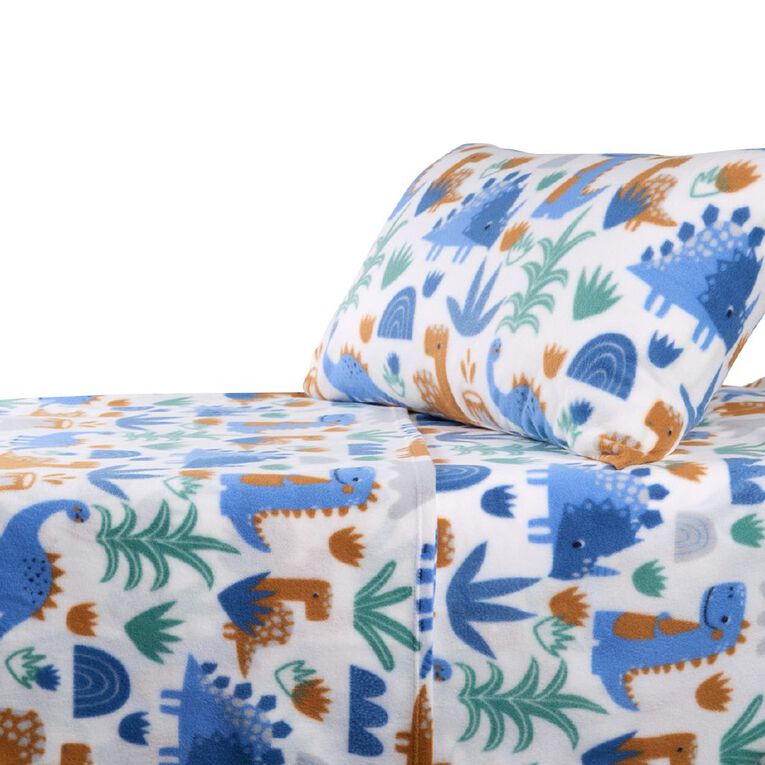Living & Co Kids Polar Fleece Sheet Set Blue King Single, , hi-res