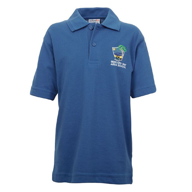 Schooltex Mercury Bay Area School Short Sleeve Polo with Embroidery, Royal, hi-res
