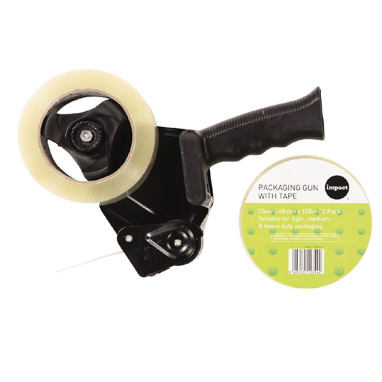 WS Packaging Tape Gun & 2 Tapes 48mm x 100m Clear The Warehouse