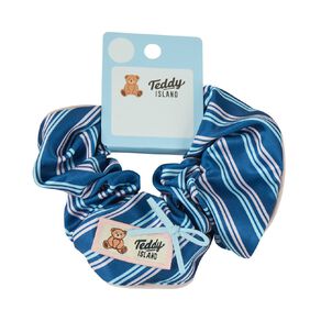 Teddy Island Satin Scrunchie Pink & Blue 2 Pack