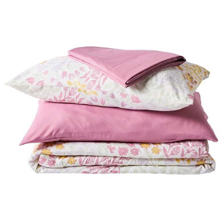Living & Co 7 Piece Comforter Set Reversible Fleur Queen, , hi-res