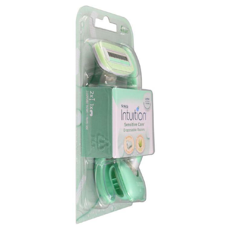Schick Intuition Sensitive Care Disposable Razors 2 Pack, , hi-res