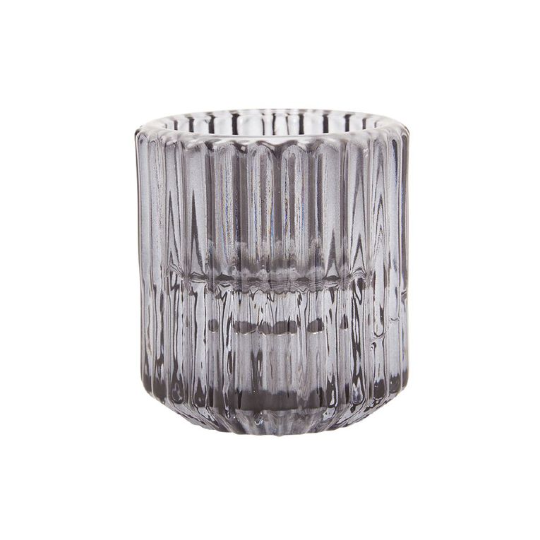 Living & Co Textured Tealight & Table Candle Holder Grey, , hi-res