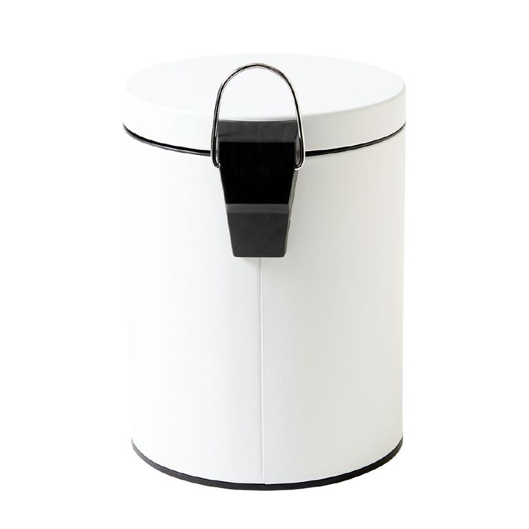 Living & Co Pedal Bin White 5L, , hi-res