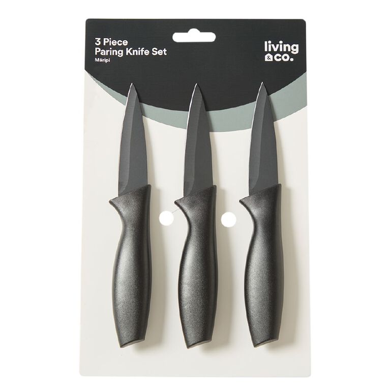 Living & Co Paring Knife Set Black, , hi-res