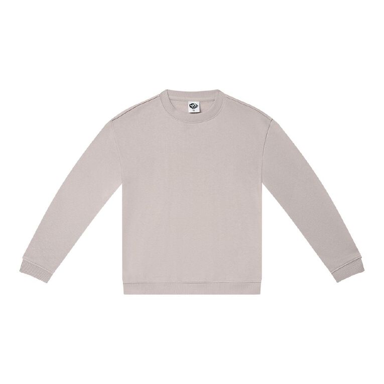 Young Original Plain Crew Sweatshirt, Brown Light, hi-res