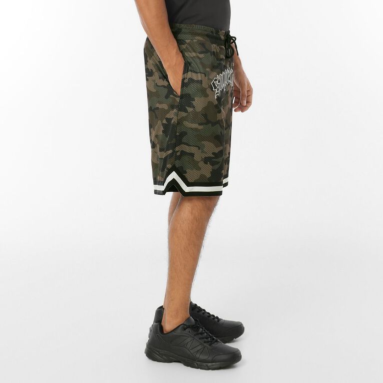 Garage Men's Basketball Shorts, Green Dark, hi-res