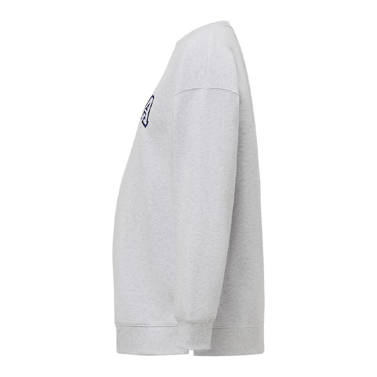 H&H Maternity Women's Mama Fleece Crew, Grey Light, hi-res
