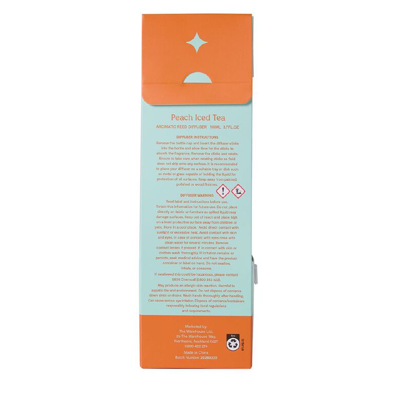 Living & Co Sunset Reed Diffuser 110ml Peach Iced Tea, , hi-res
