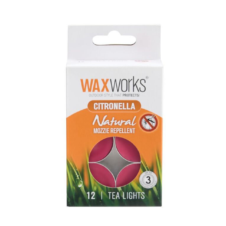 Waxworks Citronella Tealights 12 Pack Assorted, , hi-res