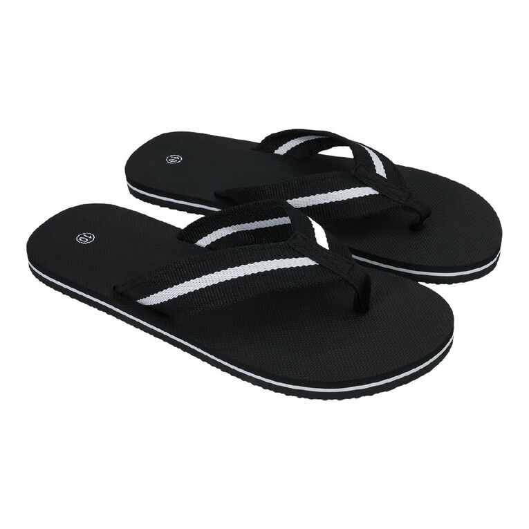 H&H Men's Simon Jandals, Black, hi-res