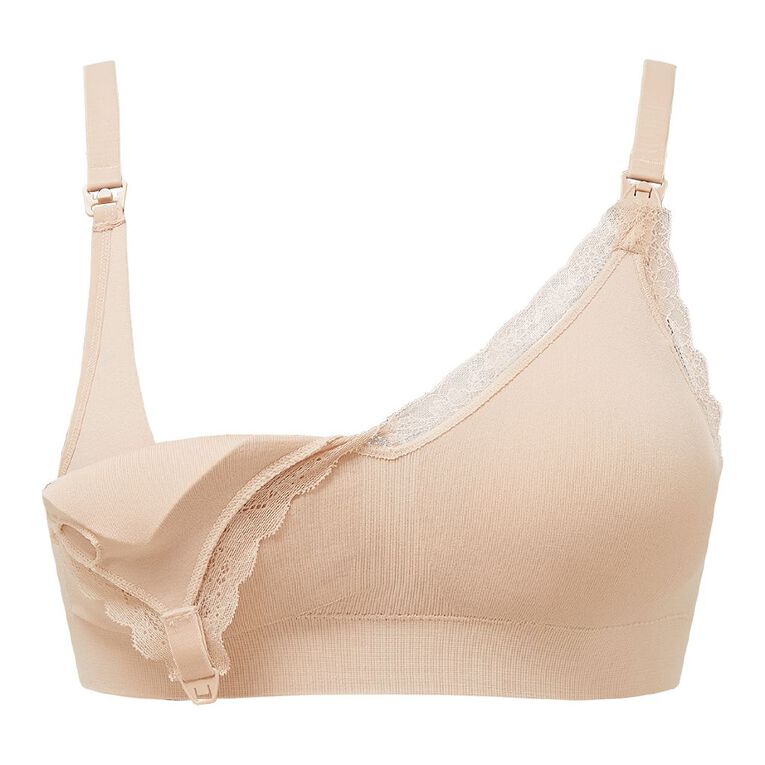 H&H Women's Seamfree Maternity Bra 2 Pack, Natural, hi-res