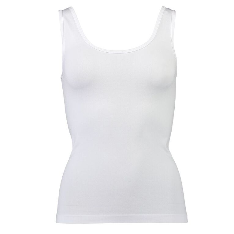 H&H Women's Essential Seamless Singlet, White, hi-res