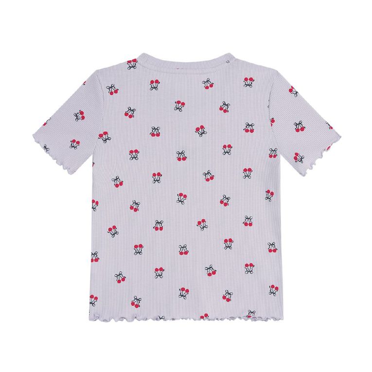 Young Original Short Sleeve All Over Print Rib Top, Purple Light, hi-res
