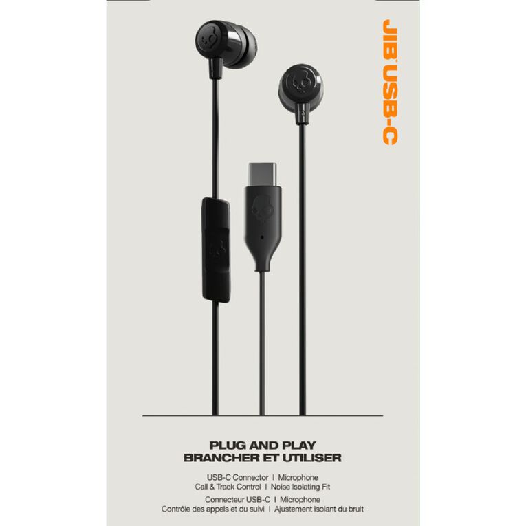Skullcandy Jib  USB-C Wired Earbuds Black, , hi-res
