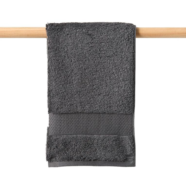 Living & Co Hotel Hand Towel Charcoal 33cm x 55cm, , hi-res